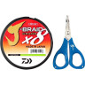 Шнур DAIWA J-Braid X8E-W/SC 0,13мм 300м chartreuse + ножницы 40002963